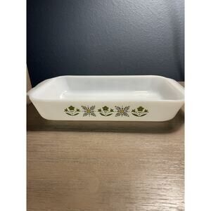 Anchor Hocking Fire King 1.5 Qt Meadow Green #432 Casserole Baking Dish VTG